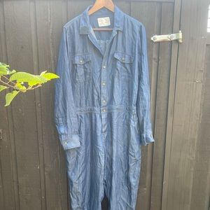 Jackson Rowe chambray utility jumpsuit LARGE